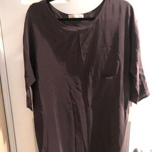 Silk Hatch Mini Dress